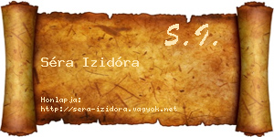 Séra Izidóra névjegykártya